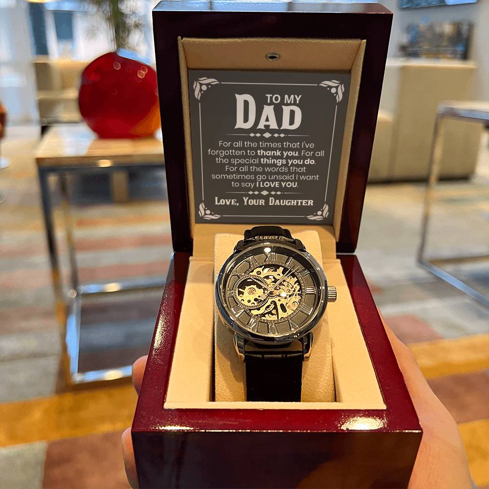 Dad - Daughter - For All The Words That Go Unsaid - Openwork Watch