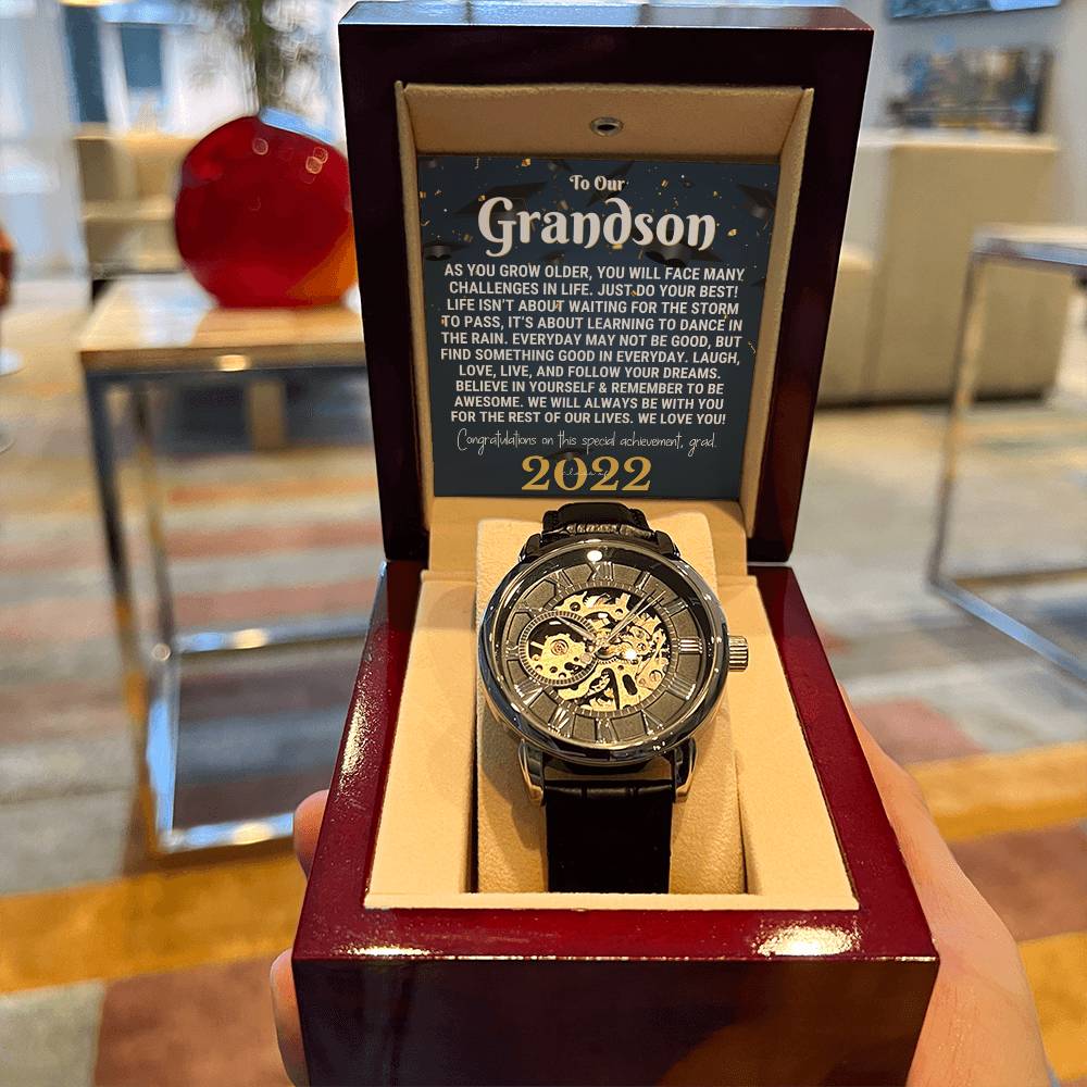 To Our Grandson Gift For Grandson Graduation Gift For Grandson From Grandparents Luxury Openwork Watch For Grandson(1)