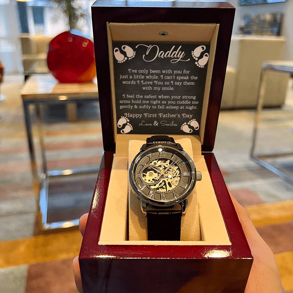 Daddy First Father's Day Openwork Watch