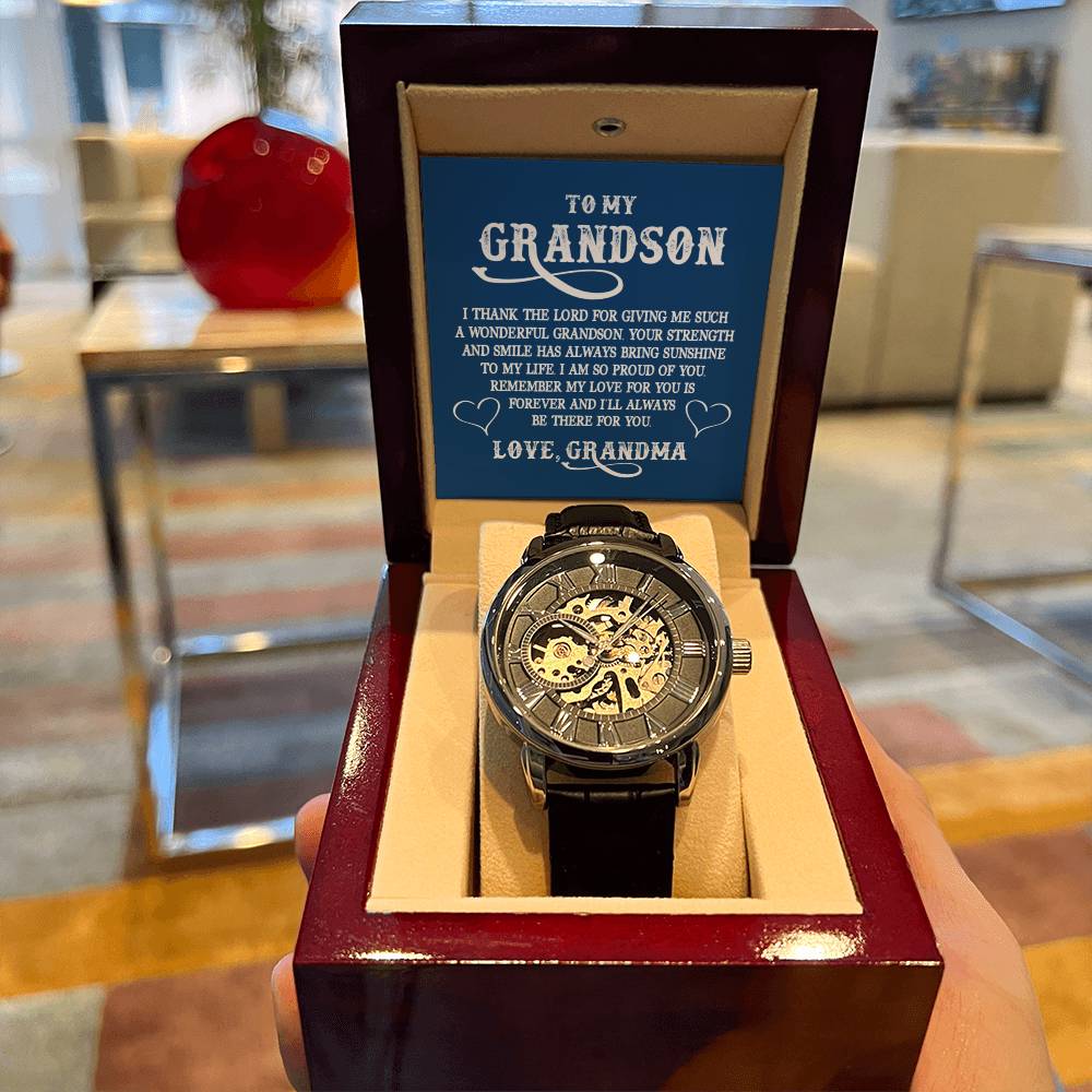 To My Grandson Grandson Gift From Grandma Grandson Birthday Gift Grandson Graduation Gift Meaningful Openwork Watch