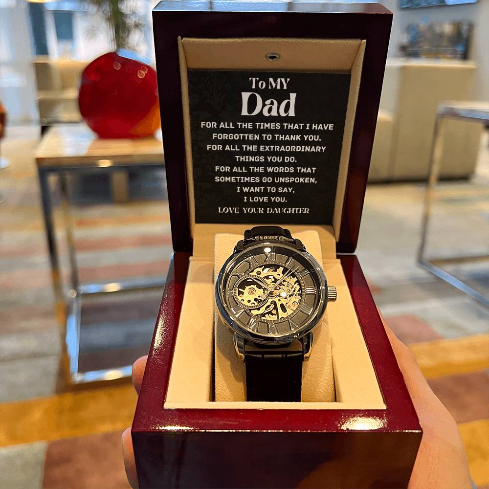 Men's Openwork Watch Gift For Dad.