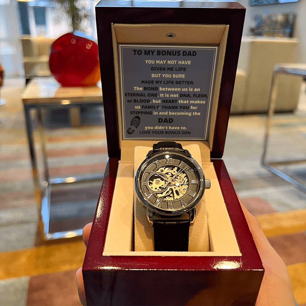 Men's Openwork Watch Gift For Bonus Dad.