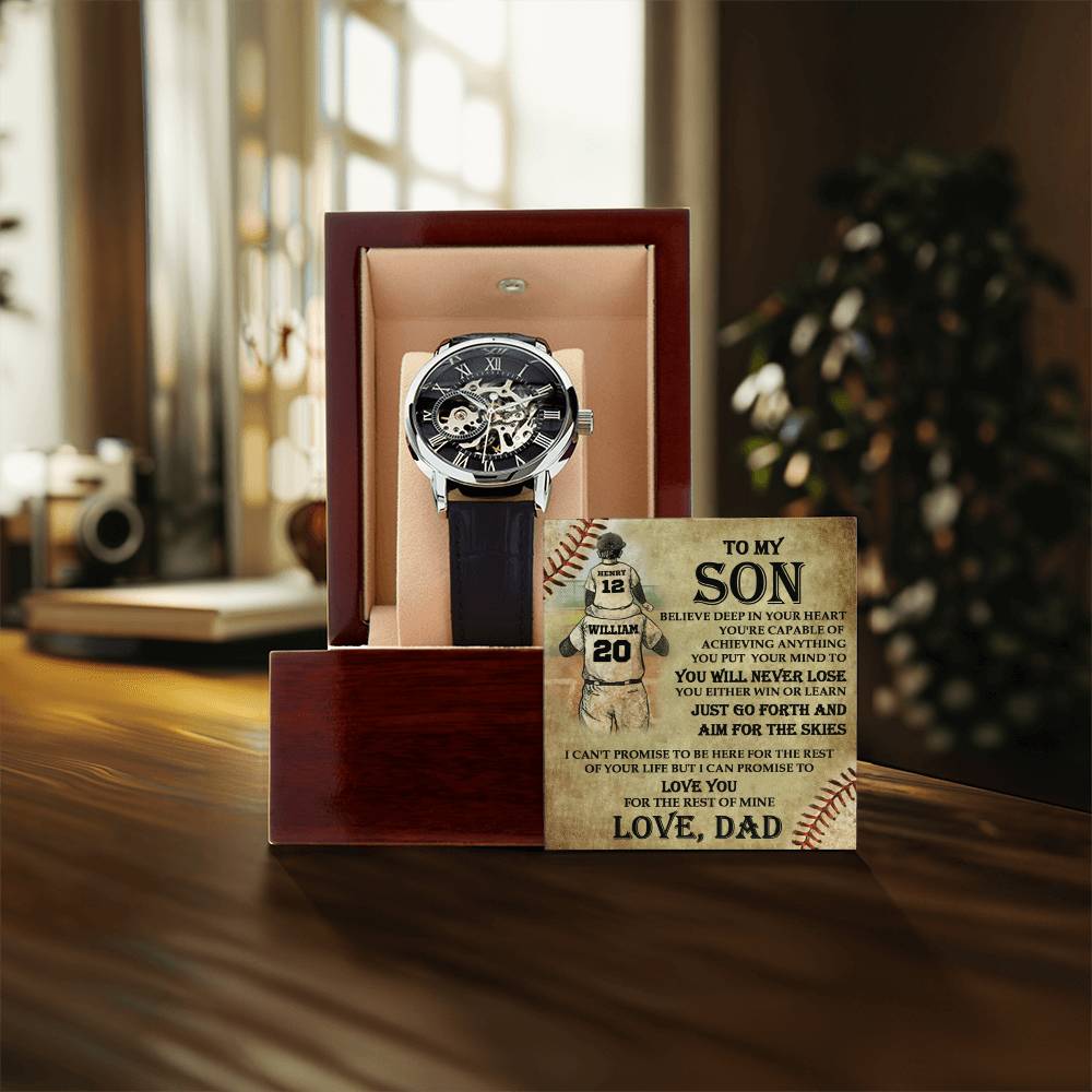 To My Son Openwork Watch Gift For Son From Dad Son Baseball Gift Son Birthday Gift Son Graduation Gift