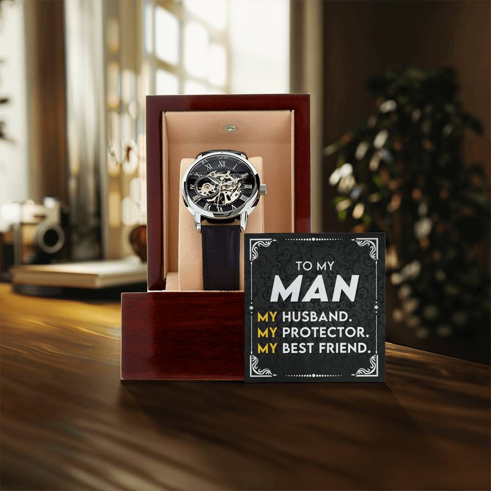 Handsomely Crafted Men's Openwork Watch