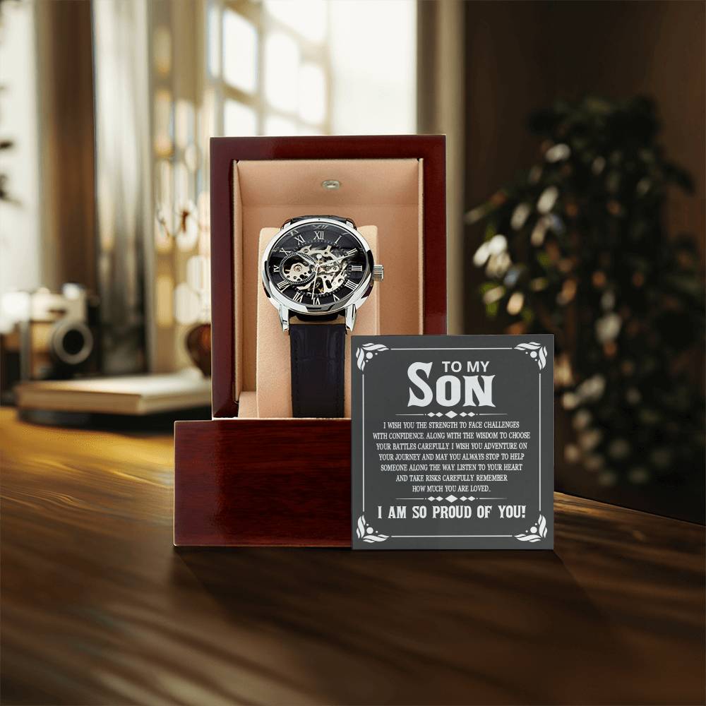 To My Son Graduation Gift For Son Gift For Son From Parents Gift From Mom & Dad Luxury Openwork Watch For Son Graduation