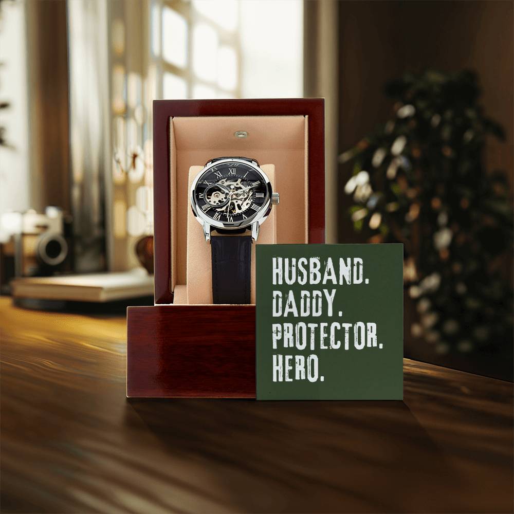 The Perfect Gift For The Husband Daddy Protector Hero In Your Life Openwork Watch