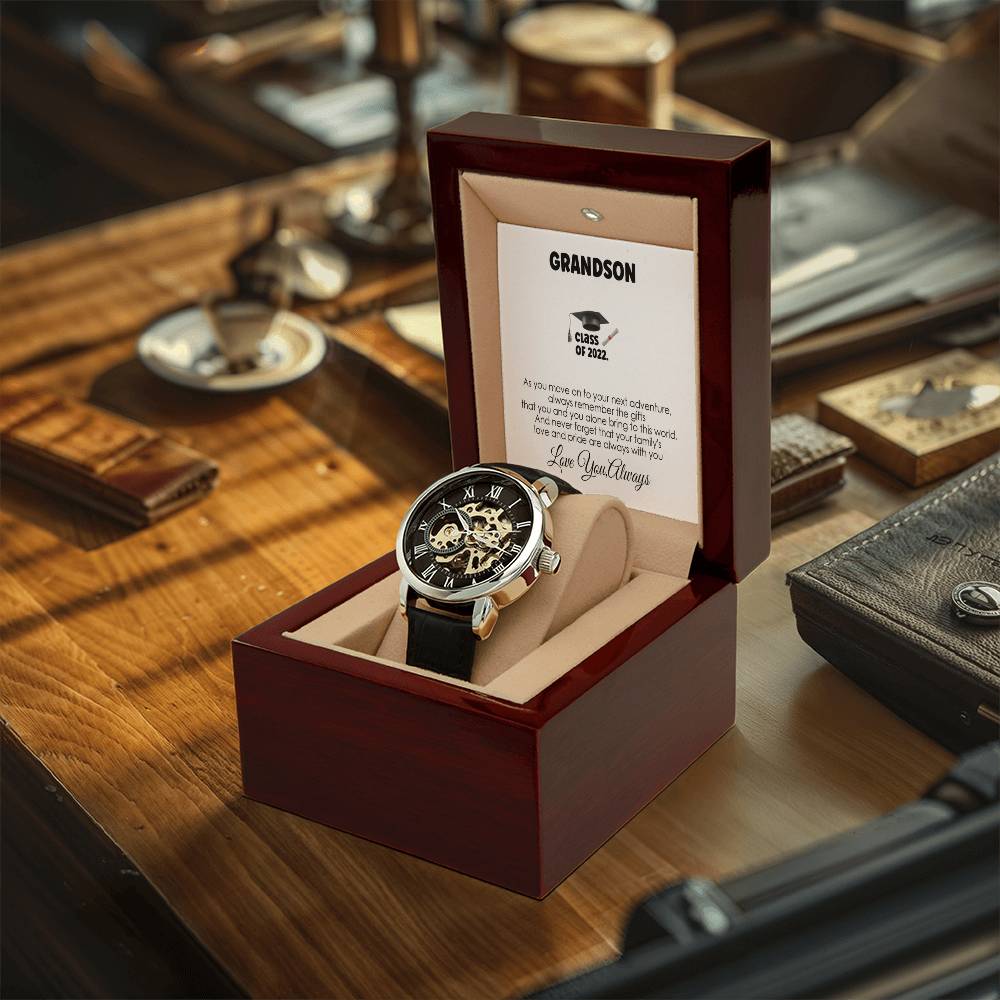 Grandson Gift From Grandma Grandpa Grandson Watch Gift Grandson Graduation Gift Openwork Watch