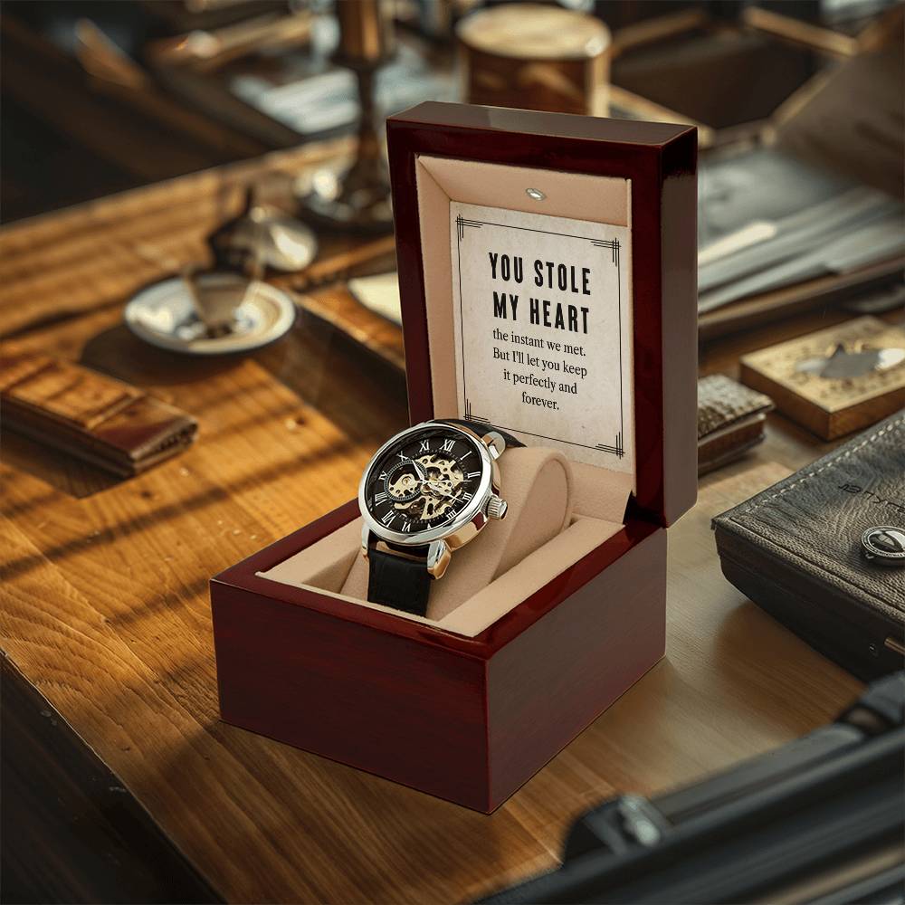 My Man You Stole My Heart - Men's Openwork Watch