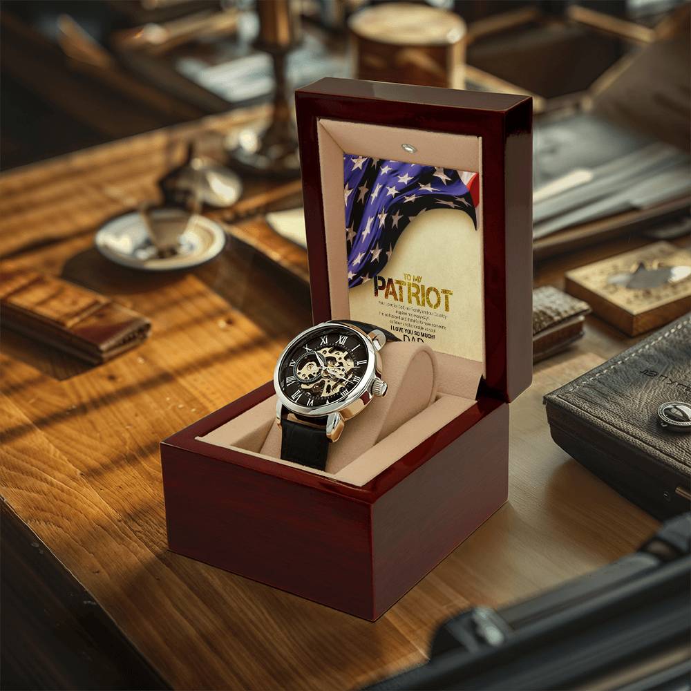 To My Patriot Dad Openwork Watch