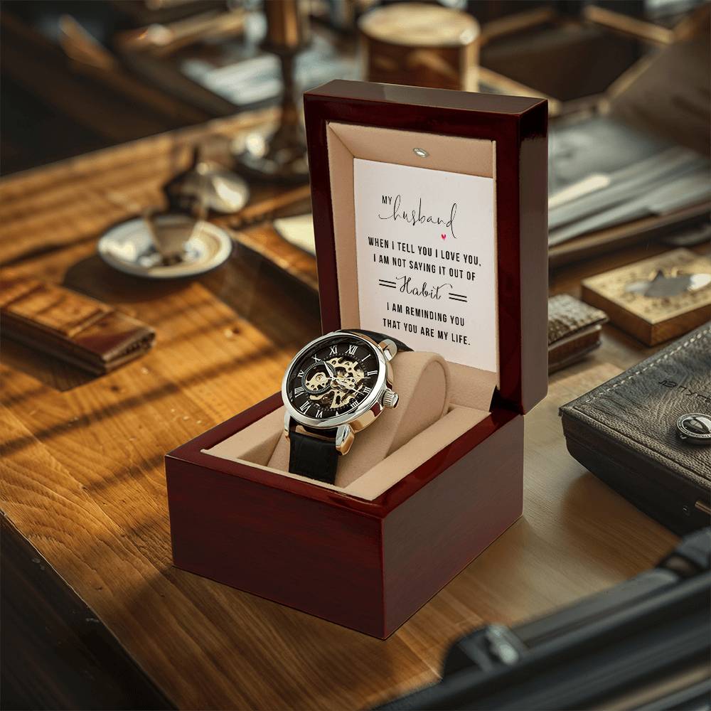 My Husband When I Tell You I Love You - Men's Openwork Watch