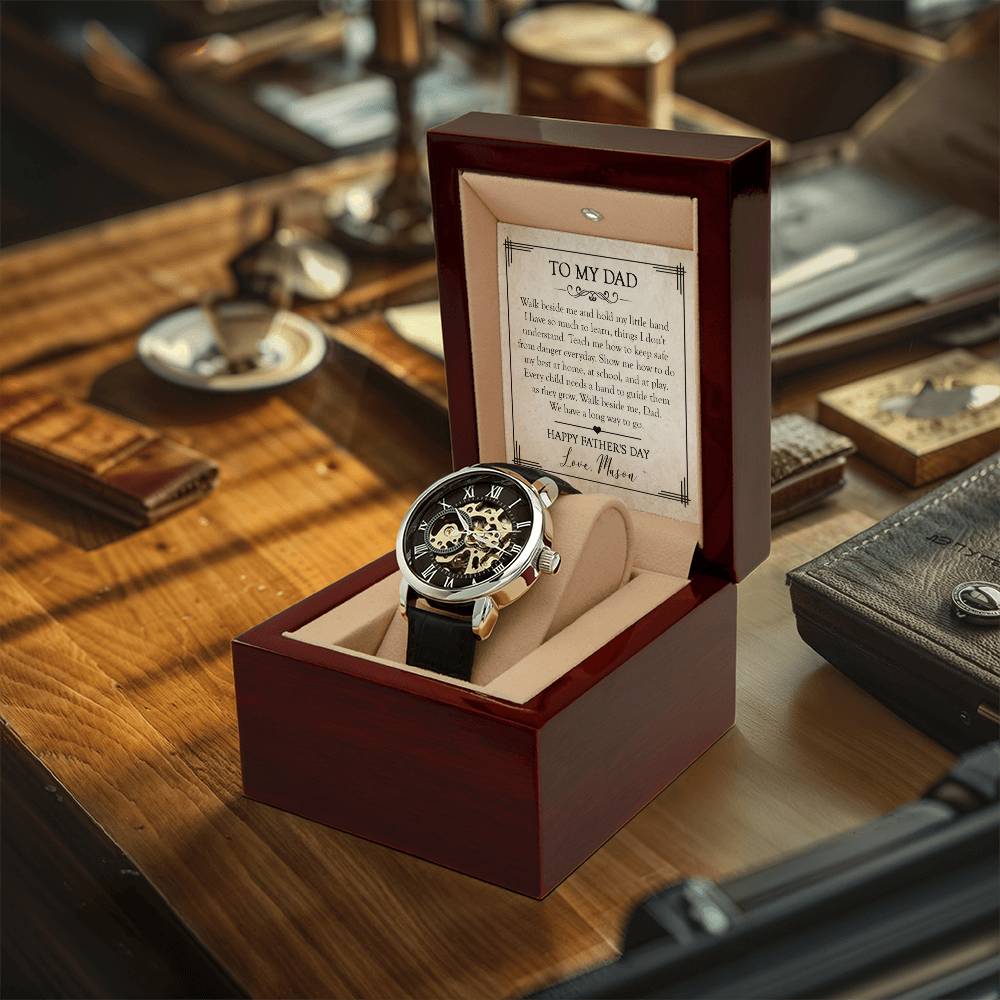 To My Dad Openwork Watch Gift For Dad From Son Father Daughter Gift Father's Day Gift For Dad