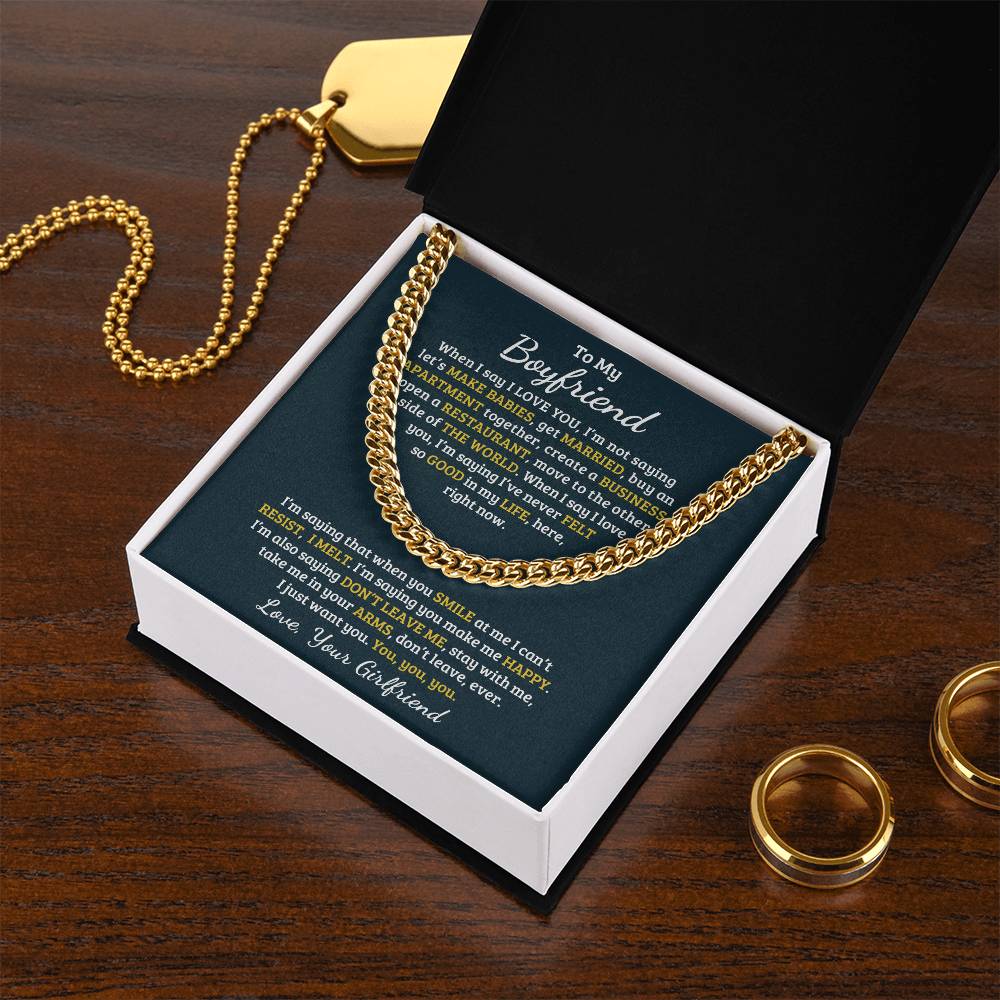Valentine's Day Gift For Boyfriend Cuban Link Chain
