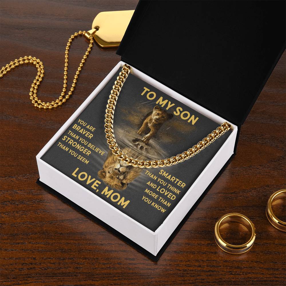To My Son - Love Mom Cuban Link Chain