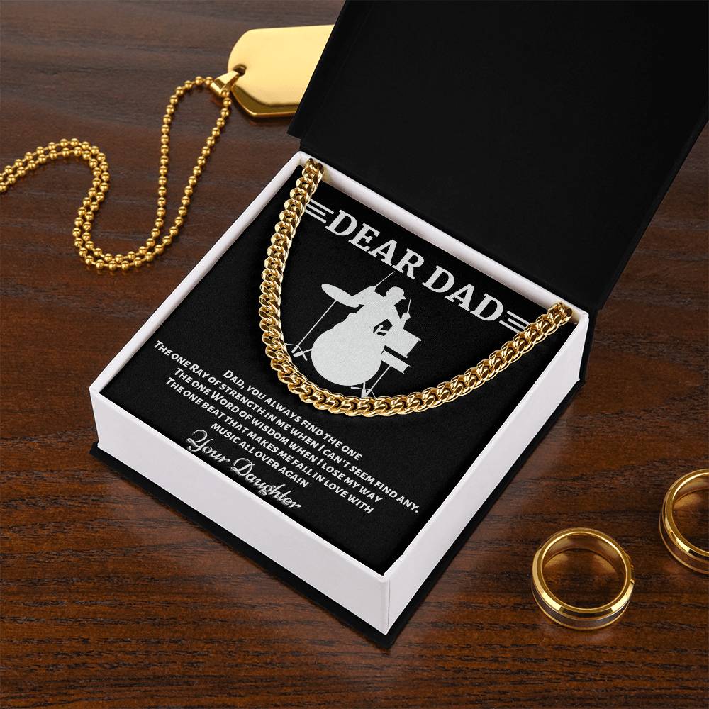 Drummer Dad Cuban Link Chain