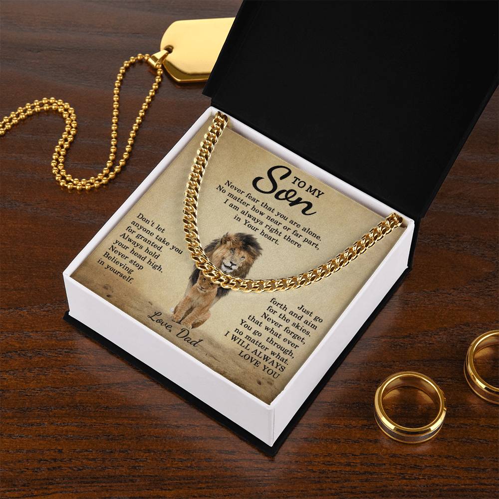 To My Son Cuban Chain Necklace Dad To Son Necklace Sentimental Gift For Son Cuban Link Chain