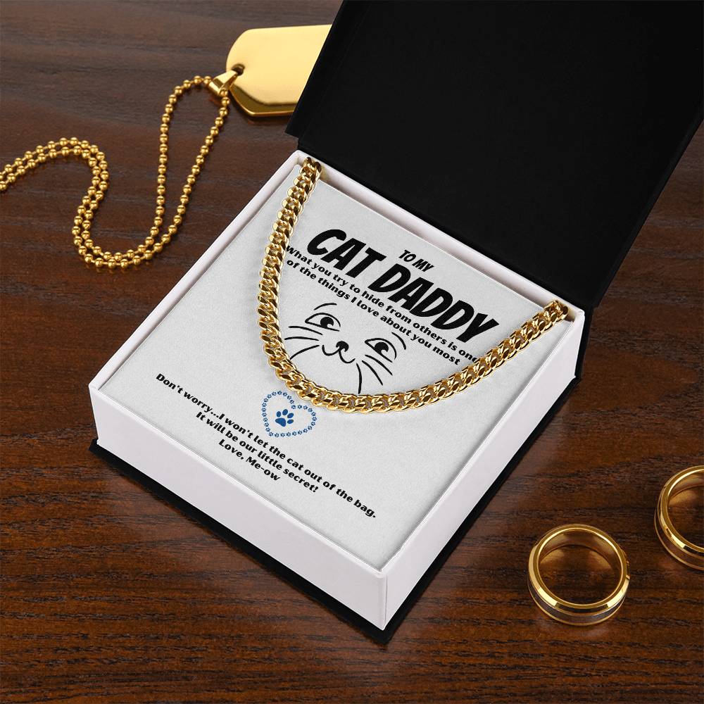 Cat Daddy Gift Cat Gift For Men Cuban Link Chain Valentine Gift For Husband Heavy Chain Necklace Funny Romantic Gift F
