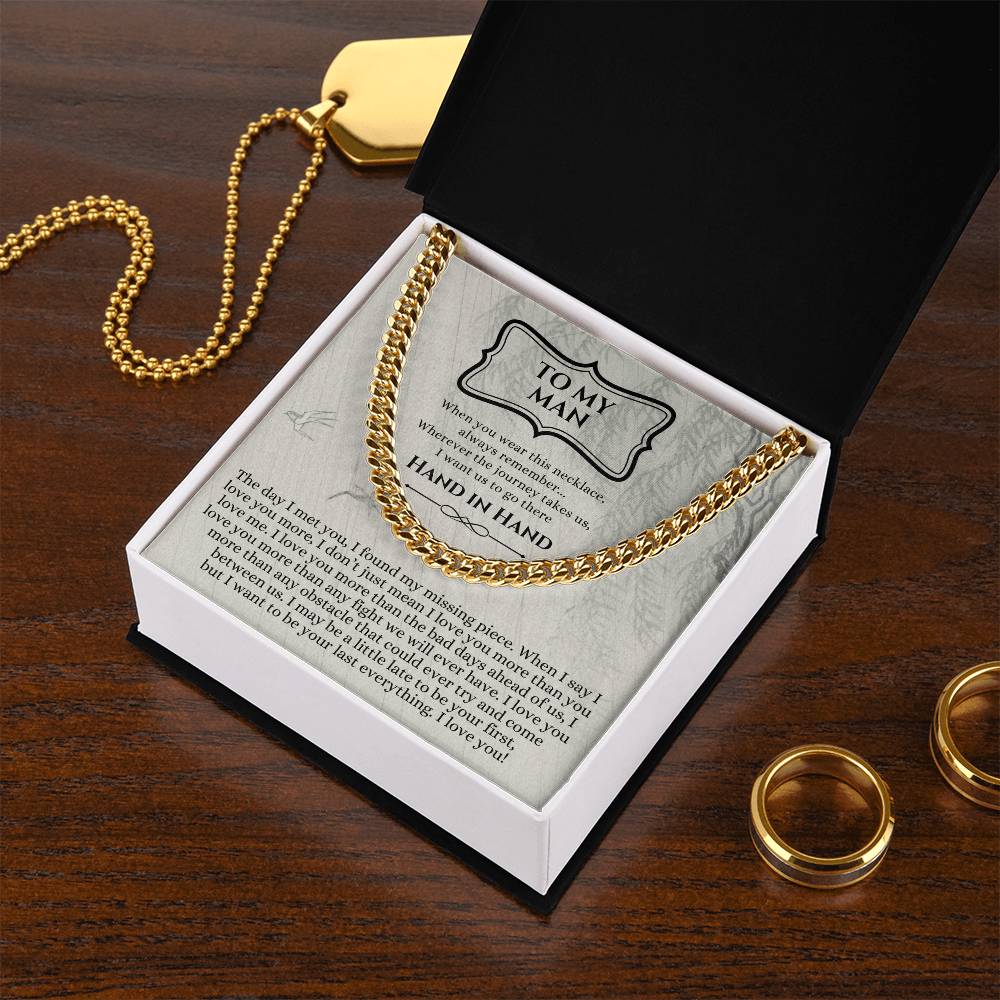 Valentines Day Gift For Him Chain Necklace Gift For Him Promise Necklace Gift To My Man Birthday Gift For Boyfriend An Cuban Link Chain