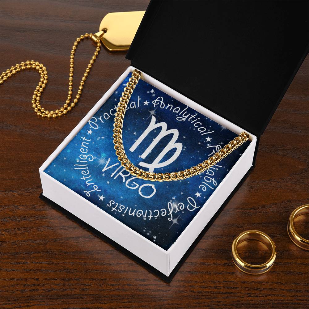 Cuban Link Chain Necklace - Virgo Theme
