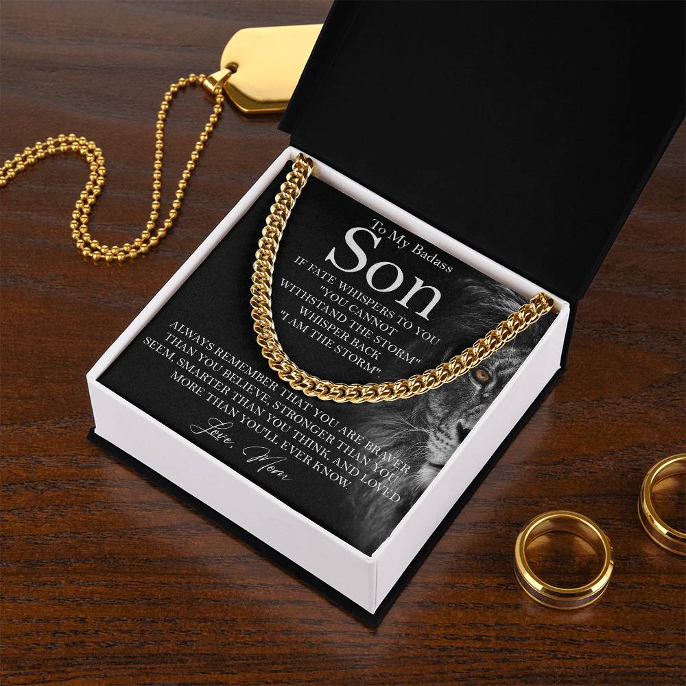 To My Son Necklace Gift To Son From Mom Cuban Chain Necklace For Boy Cuban Link Chain