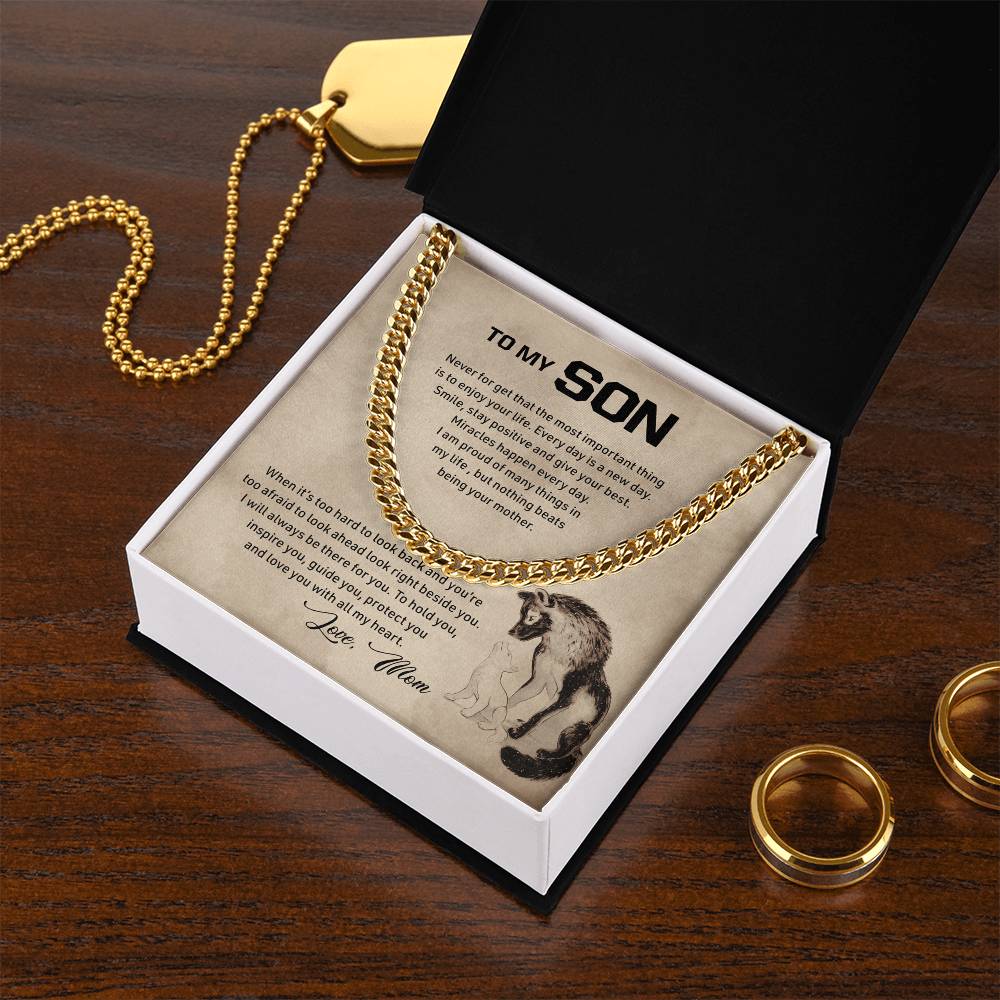 To My Son Cuban Link Chain