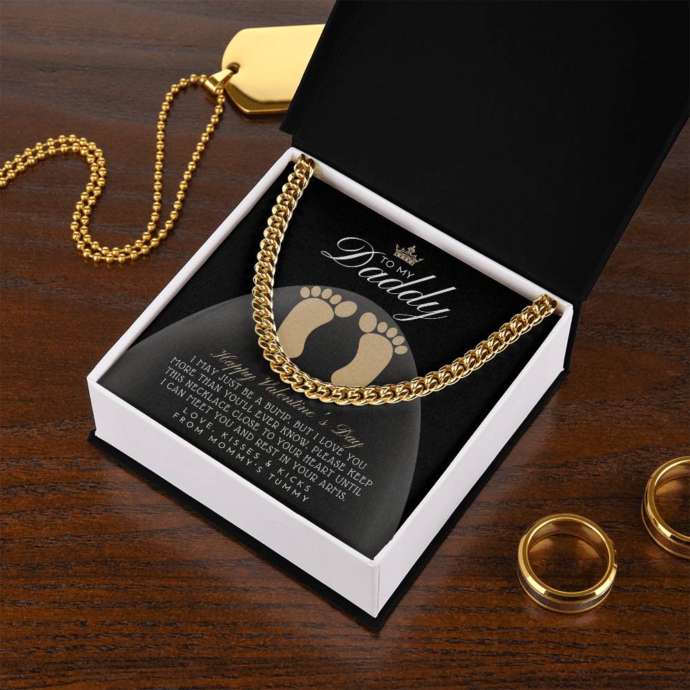 New Dad Valentines Gift Valentine Gift For New Dad From Bump To Daddy New Daddy Gift Daddy To Be Gift To My Daddy From Cuban Link Chain