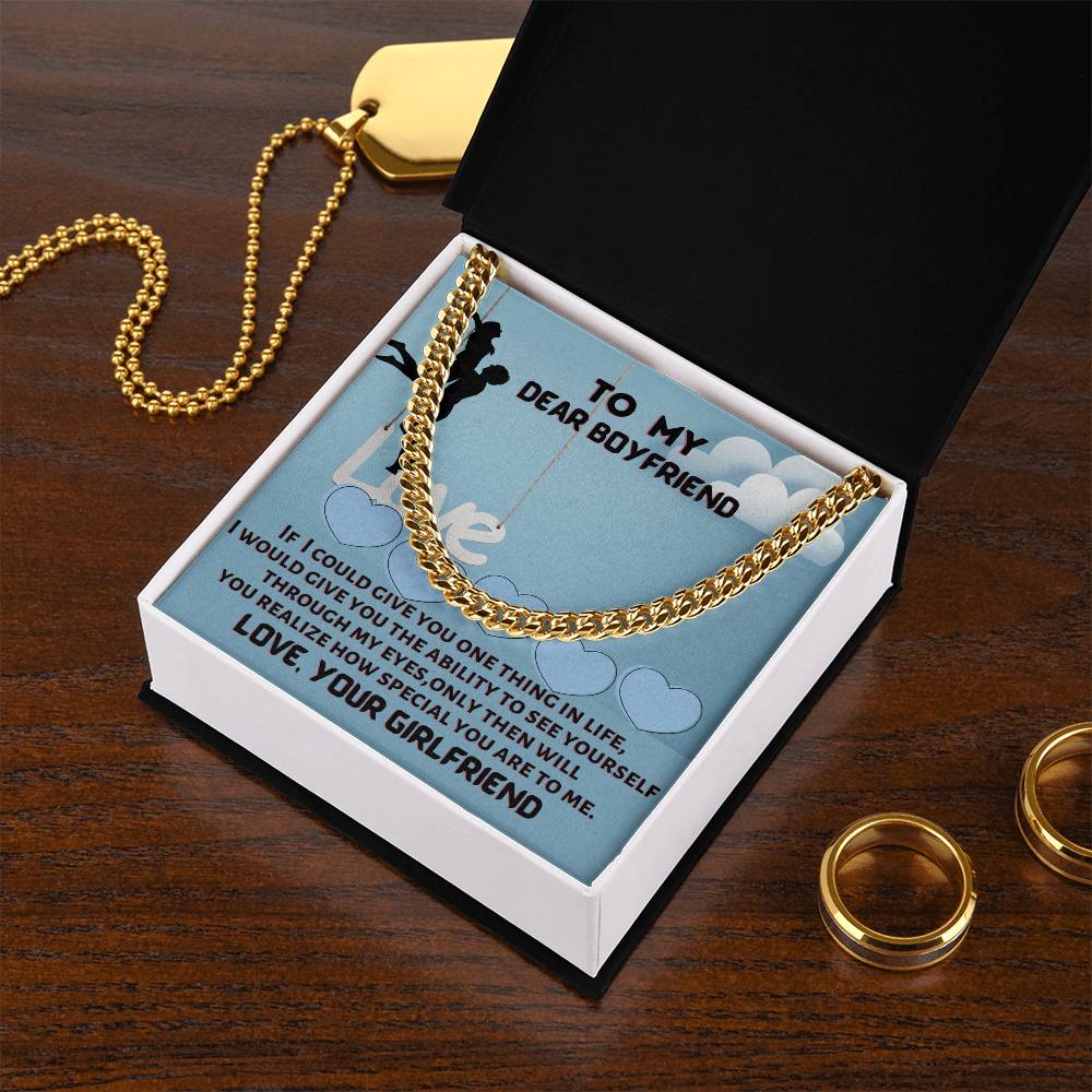 To My Dear Boyfriend Cuban Link Chain