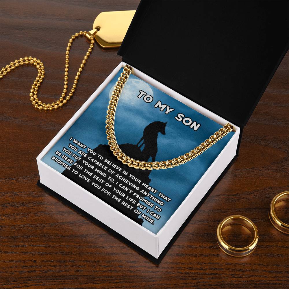 To My Son Necklace Gift For Son Son Graduation Graduate Gift Fathers Day Father Son Gift Mens Silver Cuban Link Chain