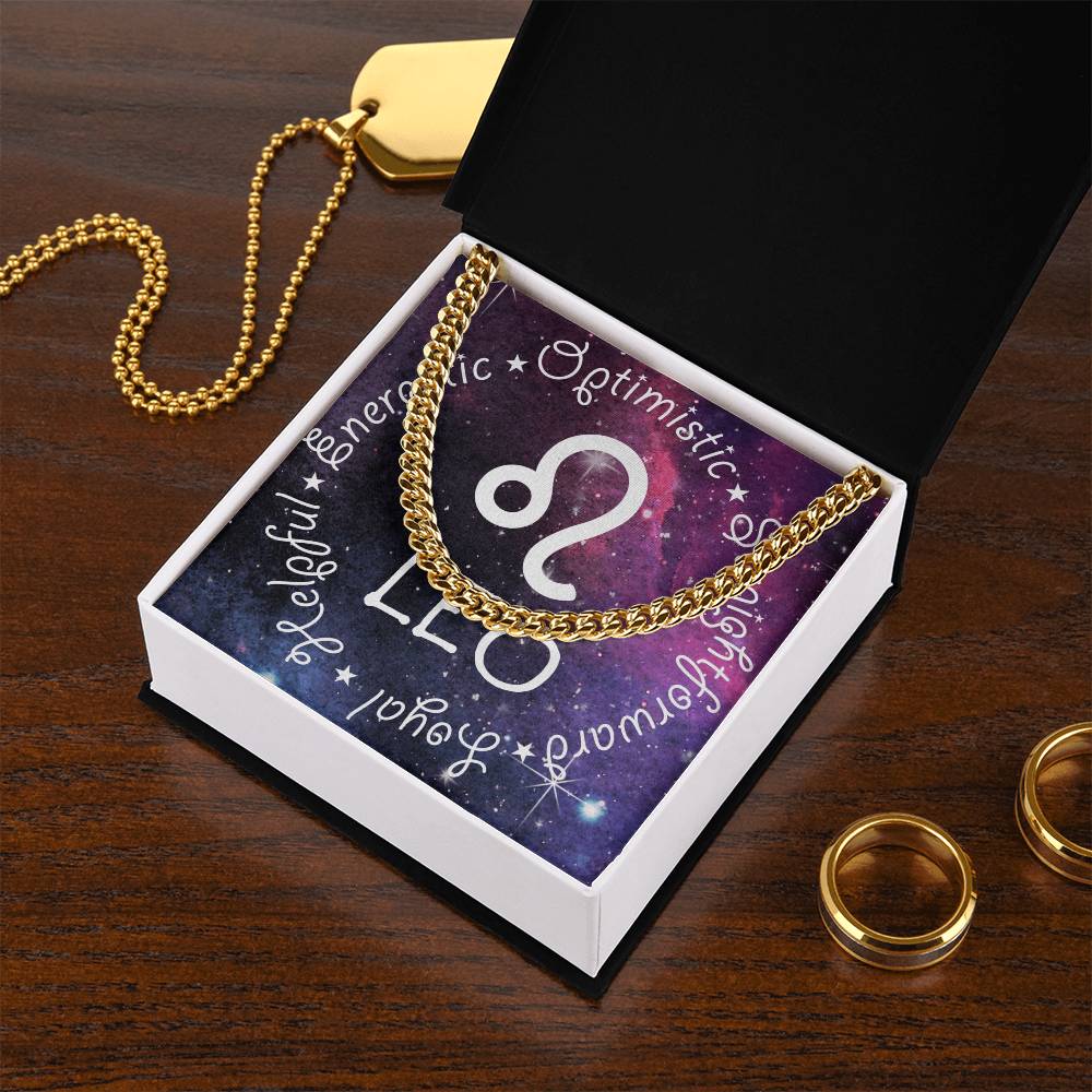 Cuban Link Chain Necklace - Leo Theme