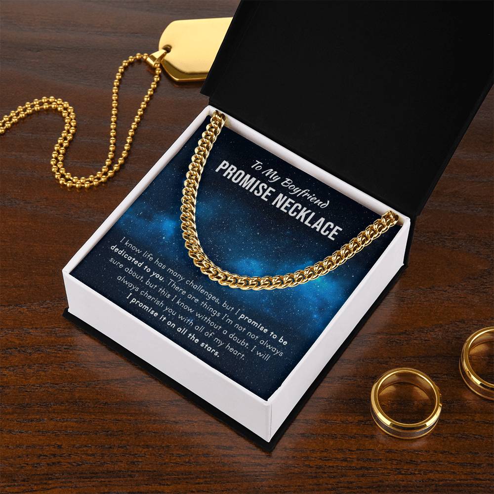 Promise Necklace For Him - Christmas Gift Cuban Link Chain