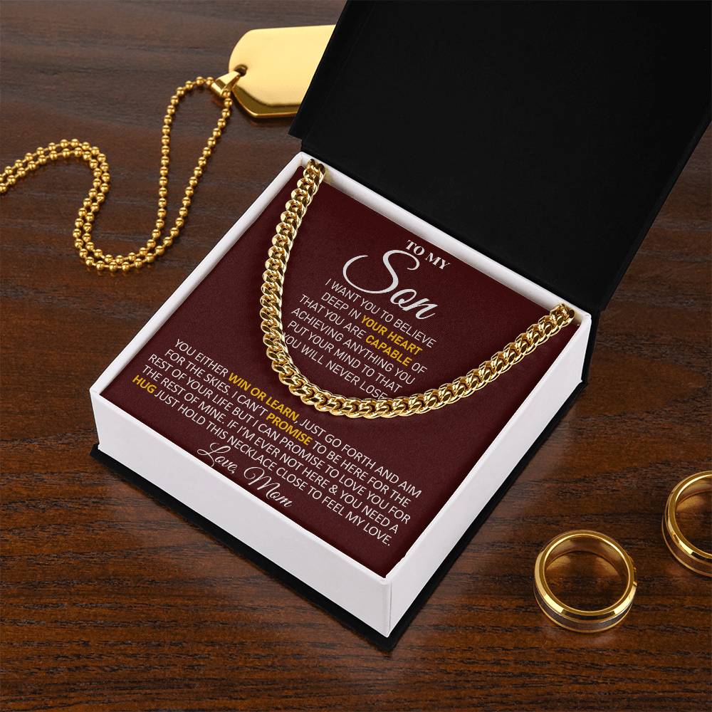 To My Son - Feel My Love From Mom - Cuban Link Chain