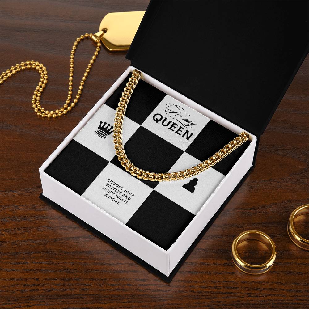 To My Queen Cuban Link Chain