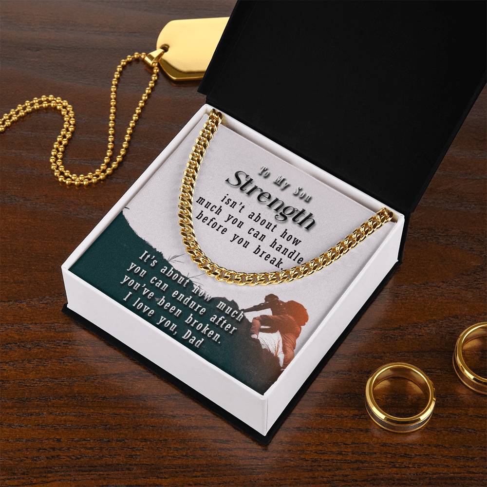 To My Son Cuban Link Chain