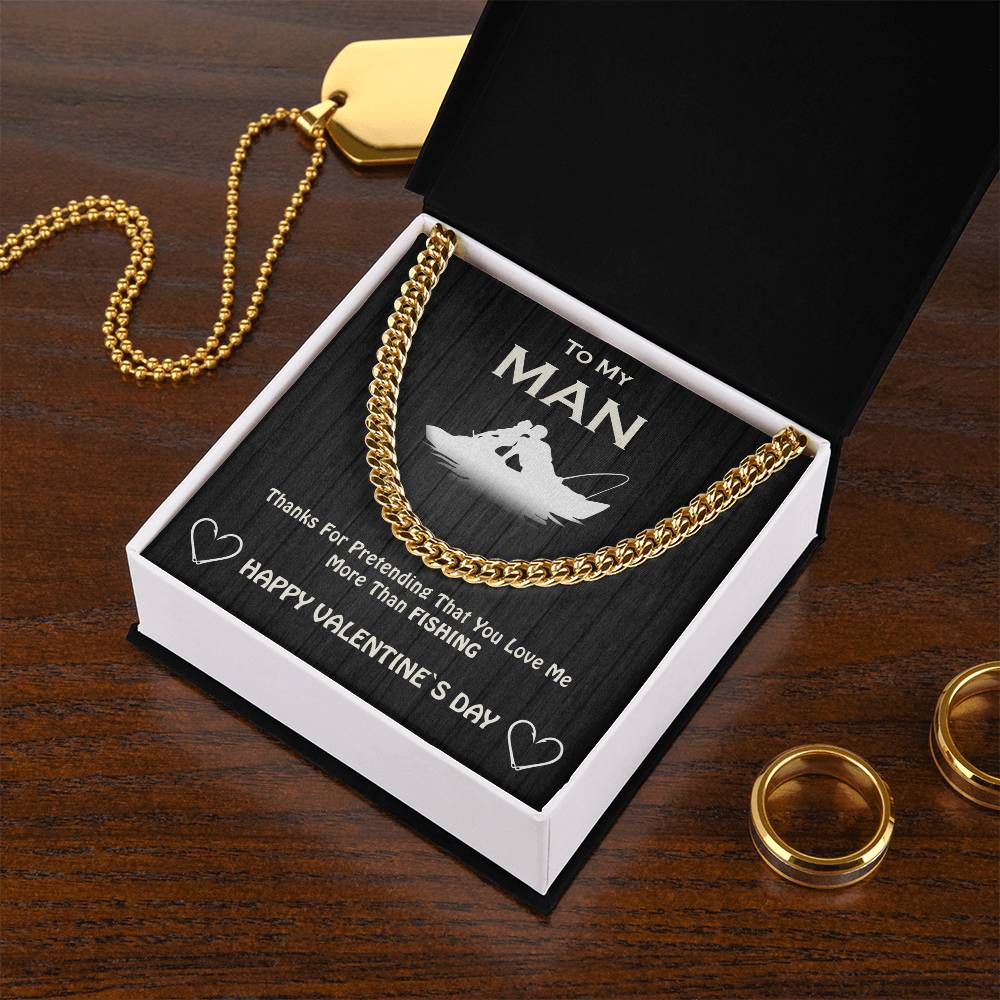 To My Man Cuban Chain Necklace For Your Valentine Cuban Link Chain