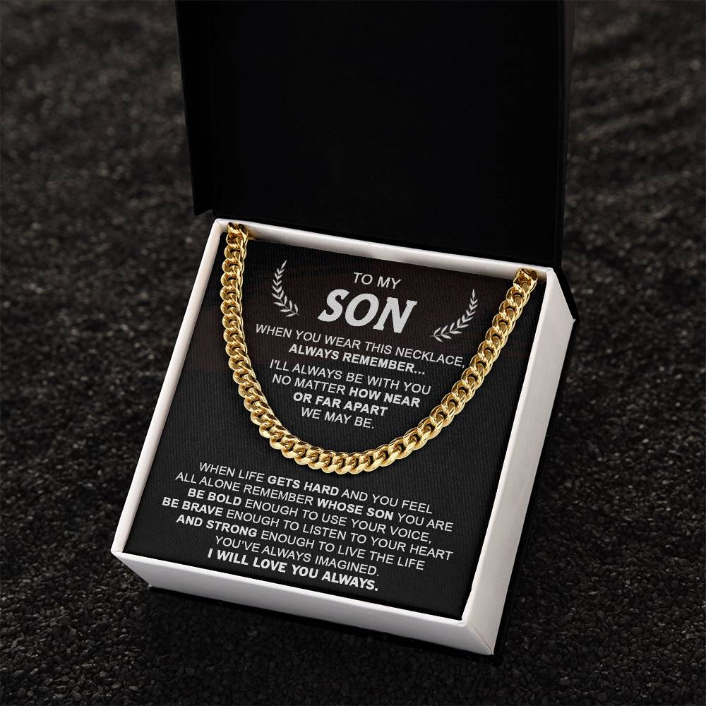 Gift For Son - Listen To Your Heart - Cuban Cuban Link Chain