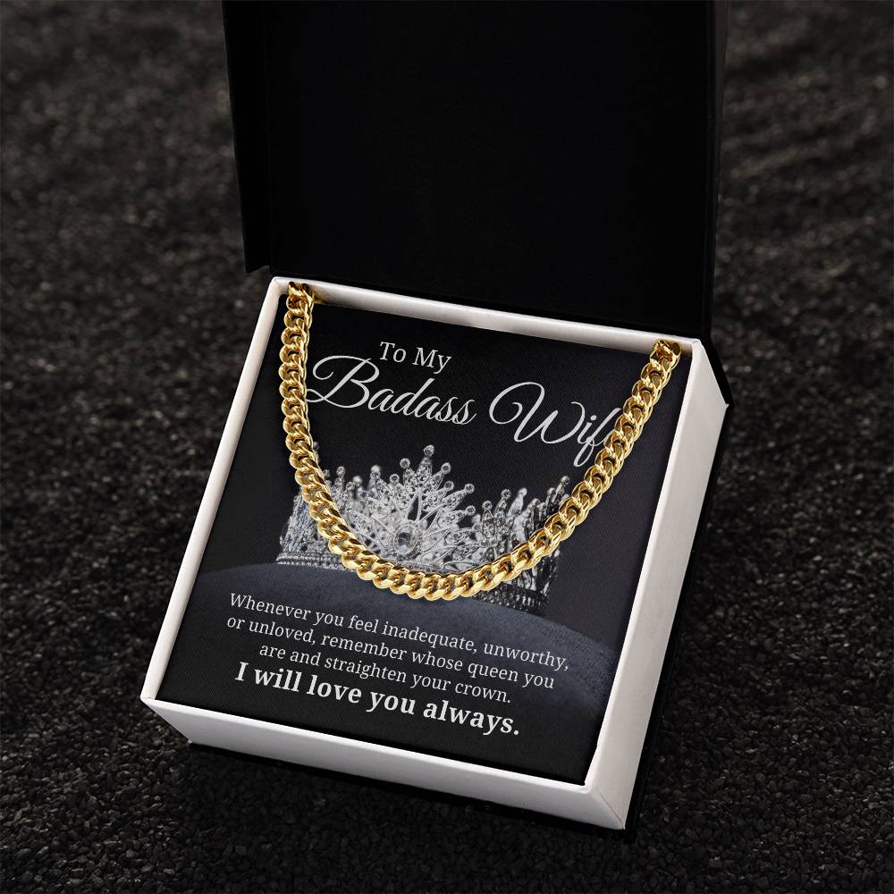 Remember Whose Queen You Are - Cuban Link Chain Necklace