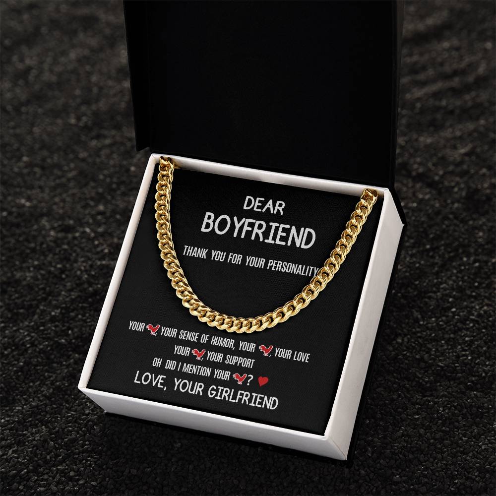 Dear Boyfriend - Cuban Link Chain - Luxury Valentine's Day Gift