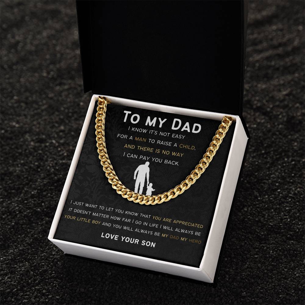 Cuban Link Chain Gift For Dad From Son