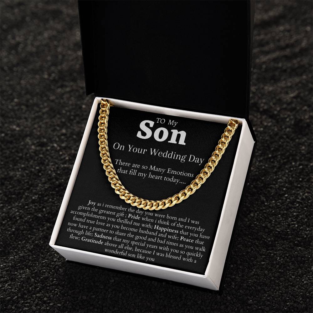 To My Son On Your Wedding Day Cuban Link Chain