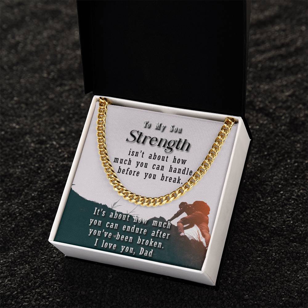 To My Son Cuban Link Chain