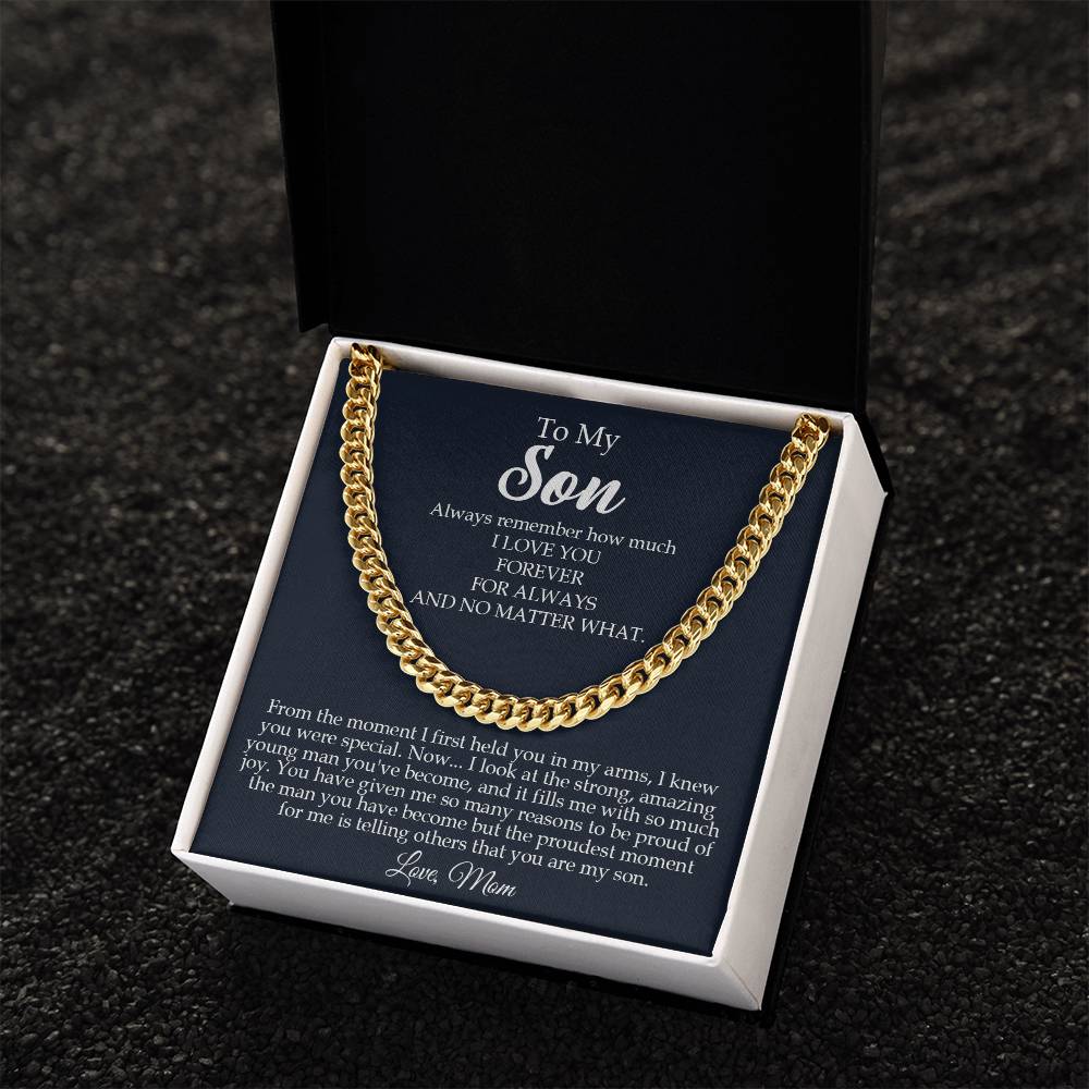 To My Son Cuban Chain Necklace Son Gifts From Mom Mother To Son Sentimental Gifts Gifts For Son Birthday Unique Gifts Cuban Link Chain