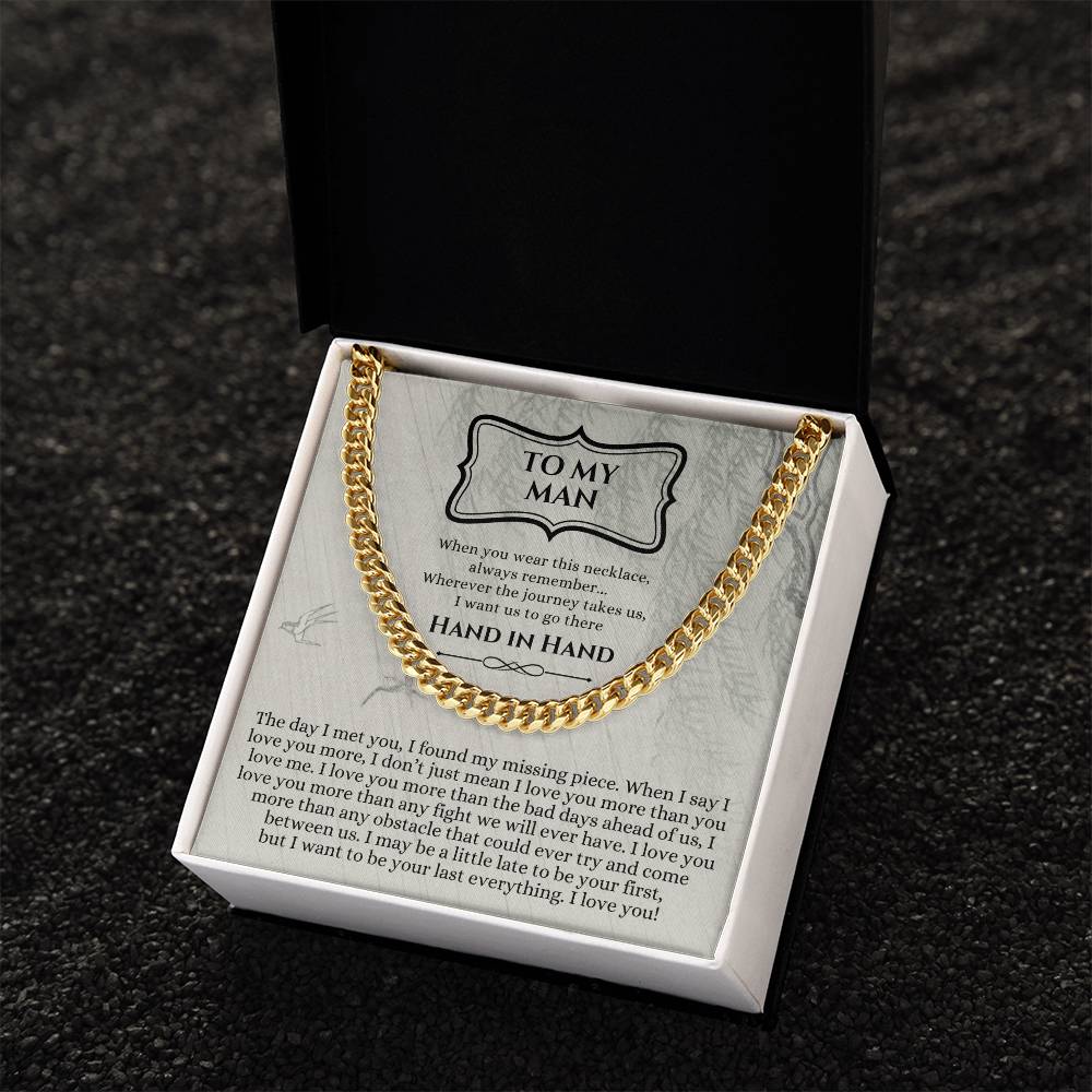 Valentines Day Gift For Him Chain Necklace Gift For Him Promise Necklace Gift To My Man Birthday Gift For Boyfriend An Cuban Link Chain