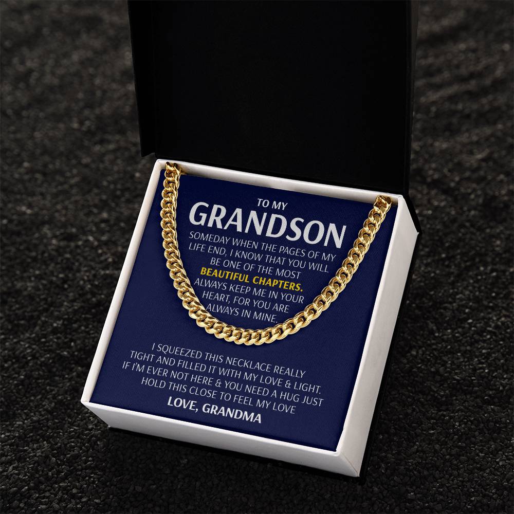 To My Grandson - Beautiful Chapters Cuban Link Chain Necklace