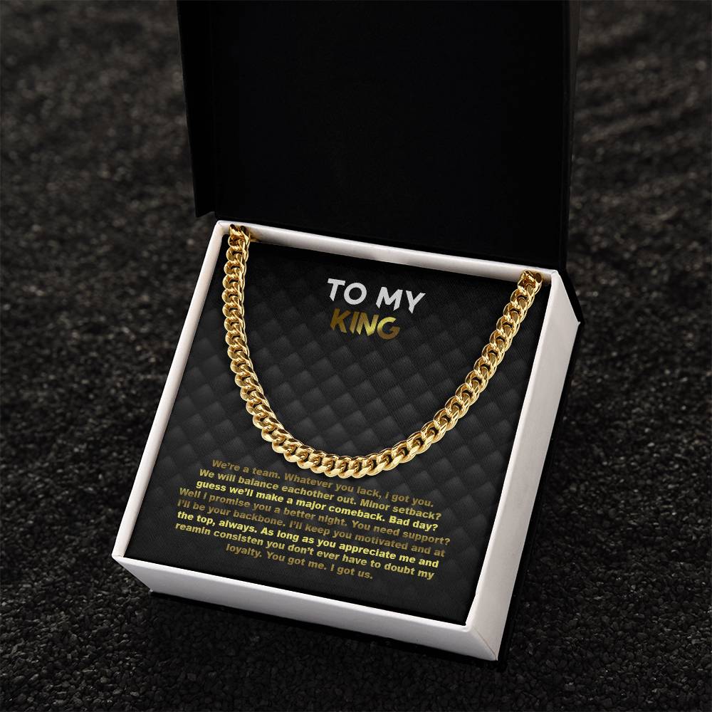 To My King Cuban Link Chain