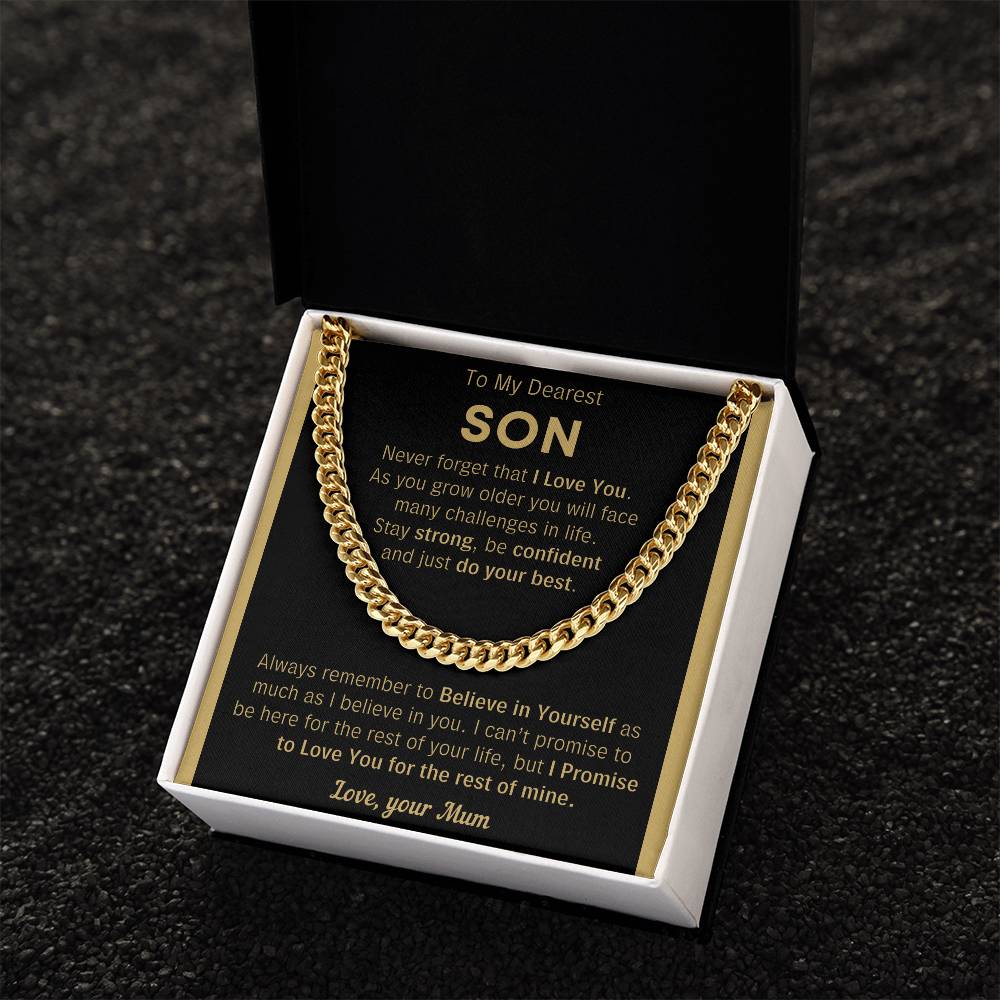 To My Son Just Do Your Best - Cuban Link Chain - Meu