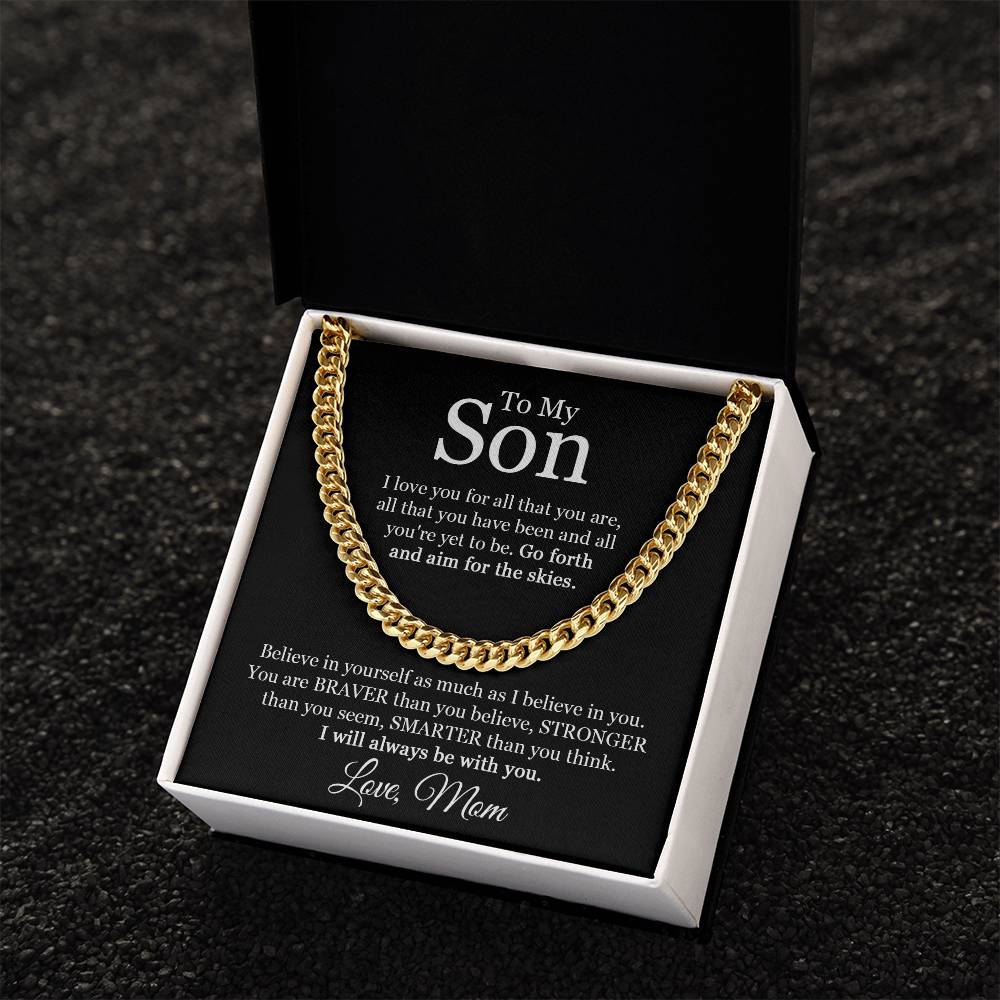 To My Son Chain Necklace Gift For Son From Mom Dad To Son Son Graduation Son Birthday Keepsake Gift For Son Cuban Link Chain