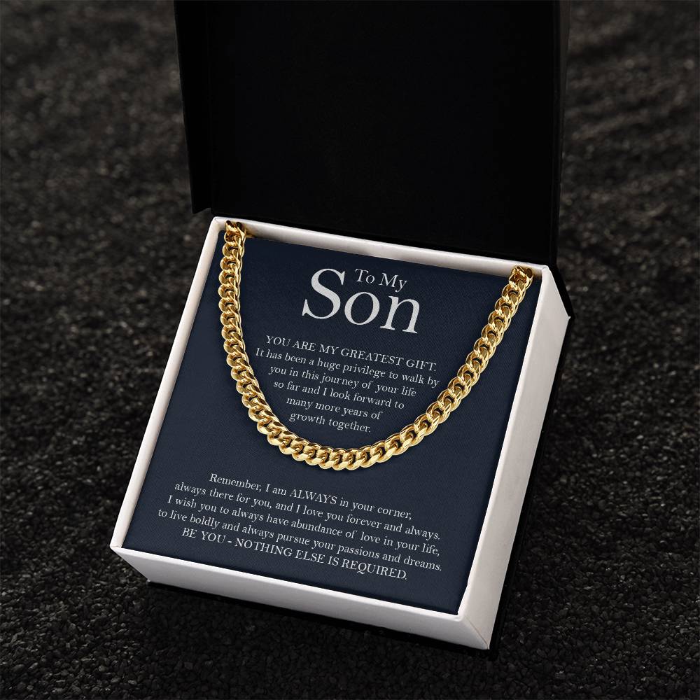 To My Son Cuban Chain Necklace Gift For Son Birthday Son Graduation Necklace For Son Cuban Link Chain