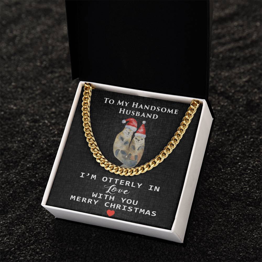 To My Handsome Husband Cuban Link Chain