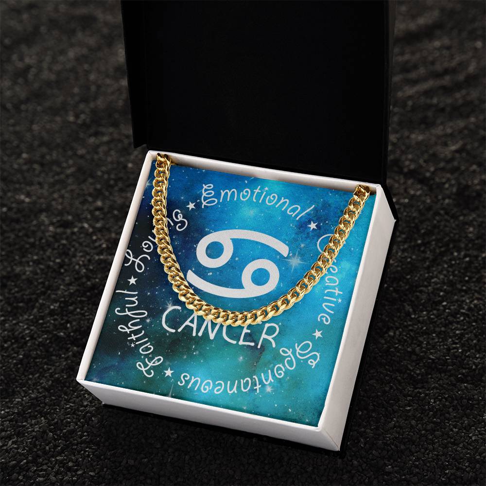 Cuban Link Chain Necklace - Cancer Theme
