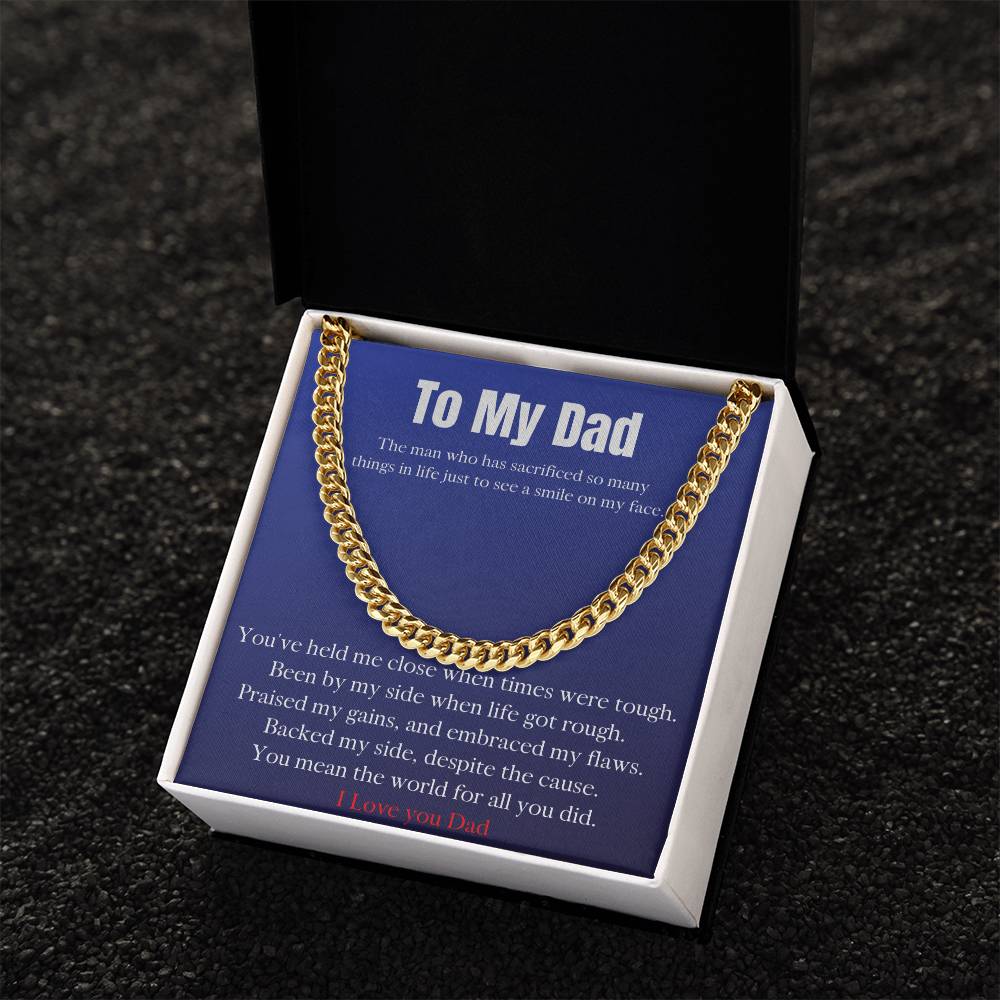 To My Dad Cuban Link Chain