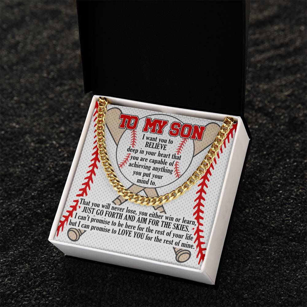 A Gift For Son Link Chain Necklace - Aim For The Skies Cuban Link Chain